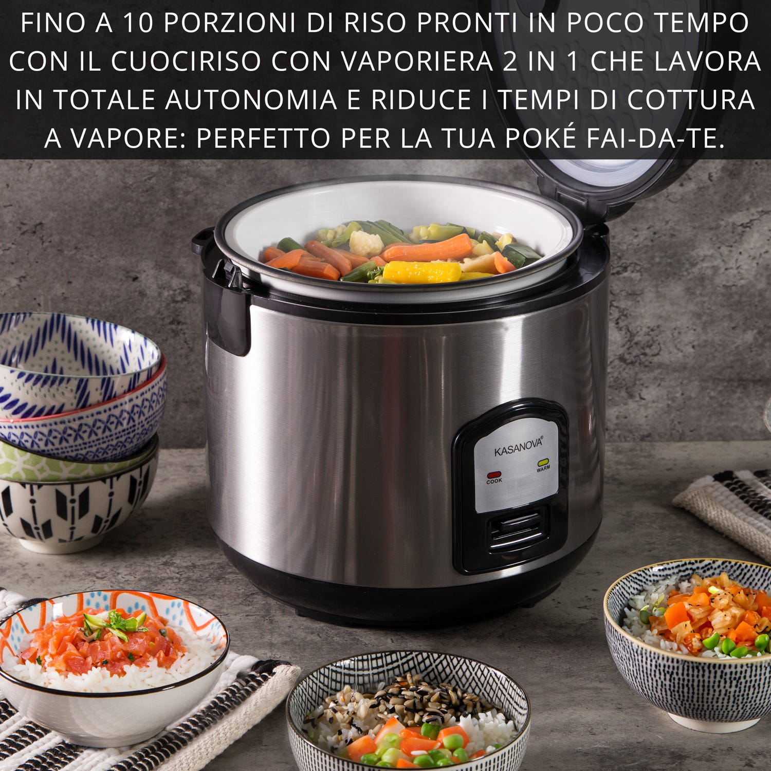 Cuociriso 1,8 L 700 W in acciaio