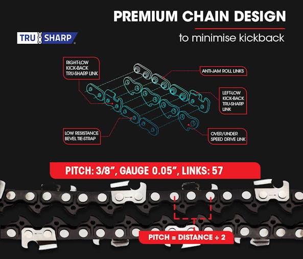 NNEMB 38CC Petrol Commercial Chainsaw 16 Bar E-Start 3.2HP Pruning Chain Saw