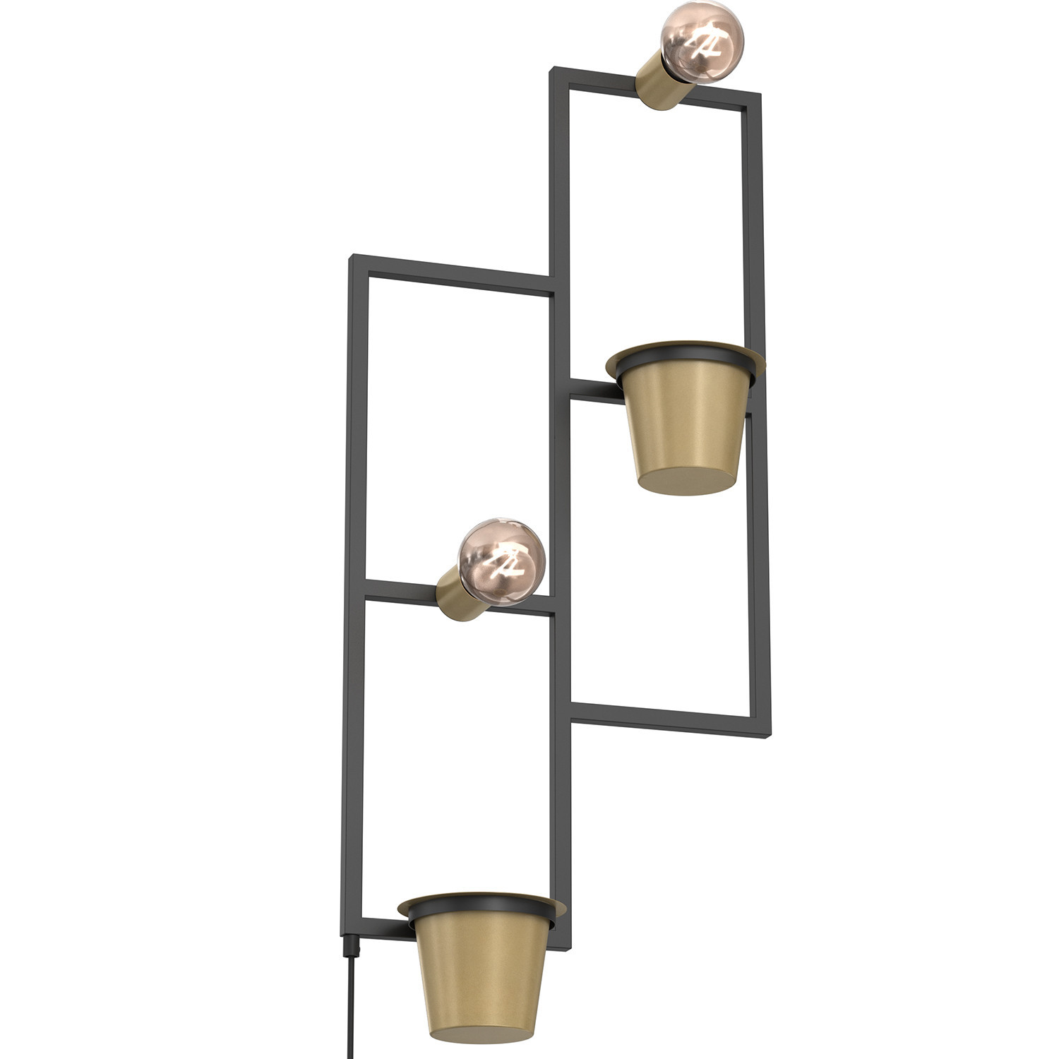 Kinkiet czarny Flower wall 2xE27x15W wym:90x38,5x14,5cm IP20 Luminex