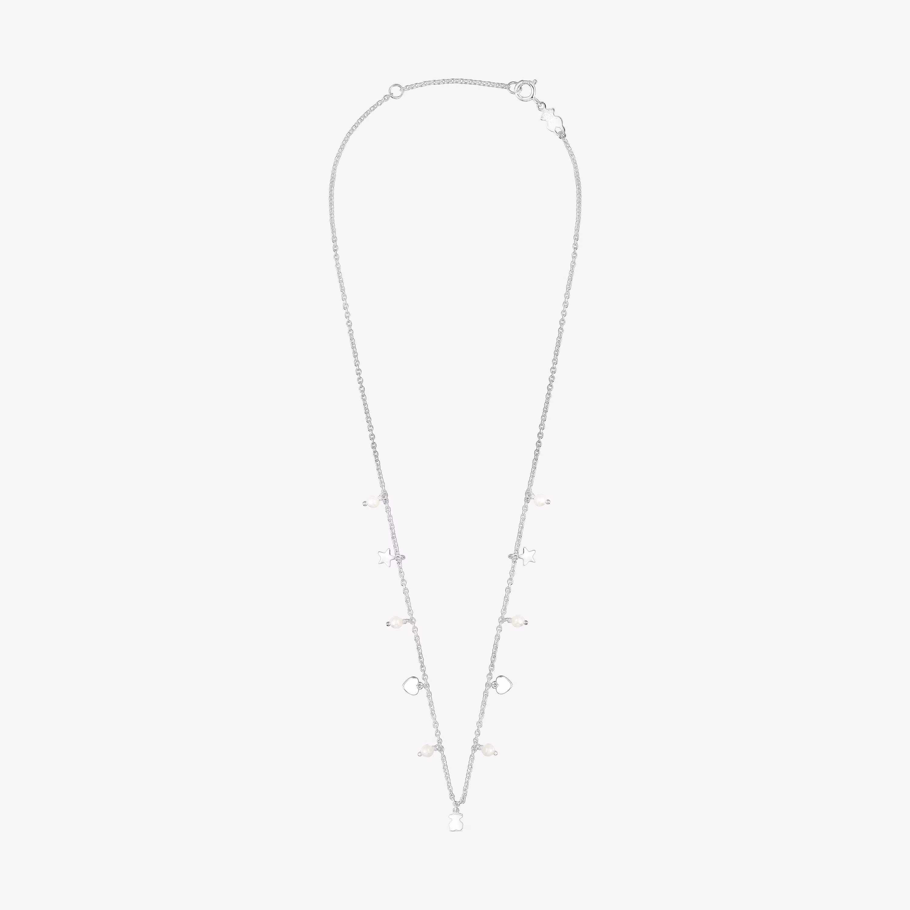 Collar de plata y perlas Cool Joy