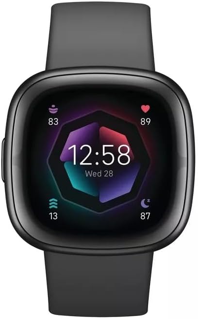 Fitbit Sense 2 Advanced Health and Fitness Smartwatch with Tools to Manage Stress and Sleep  ECG App  SpO2  24/7 Heart Rate and GPS  Shadow Grey/Graphite  One Size (S & L Bands Included)