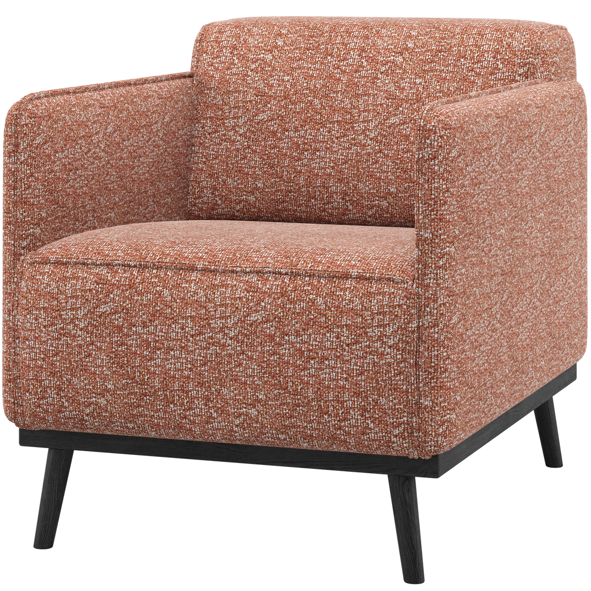 WOOOD fauteuil met arm Statement - Polyester - Lichtbruin Melange - 77x72x93