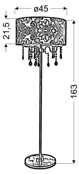 Lampa podłogowa ASTOR 3x40w e14   abażur 77-30743