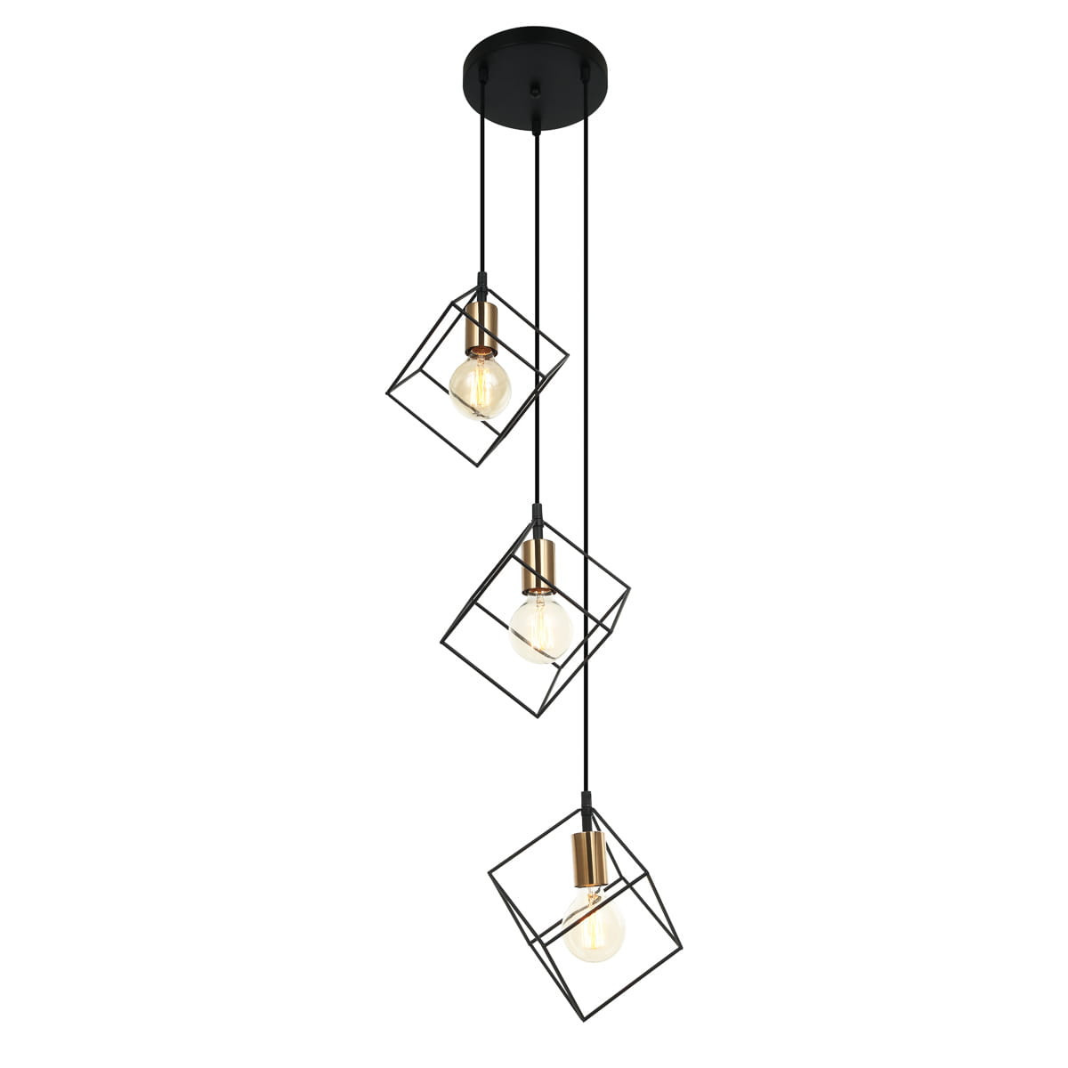 Lampa wisząca czarno-złota Morestel 3xE27x40W wym: 121x37x37 cm Italux