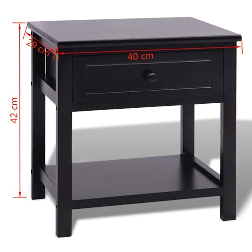 NNEVL Bedside Cabinets 2 pcs Wood Black