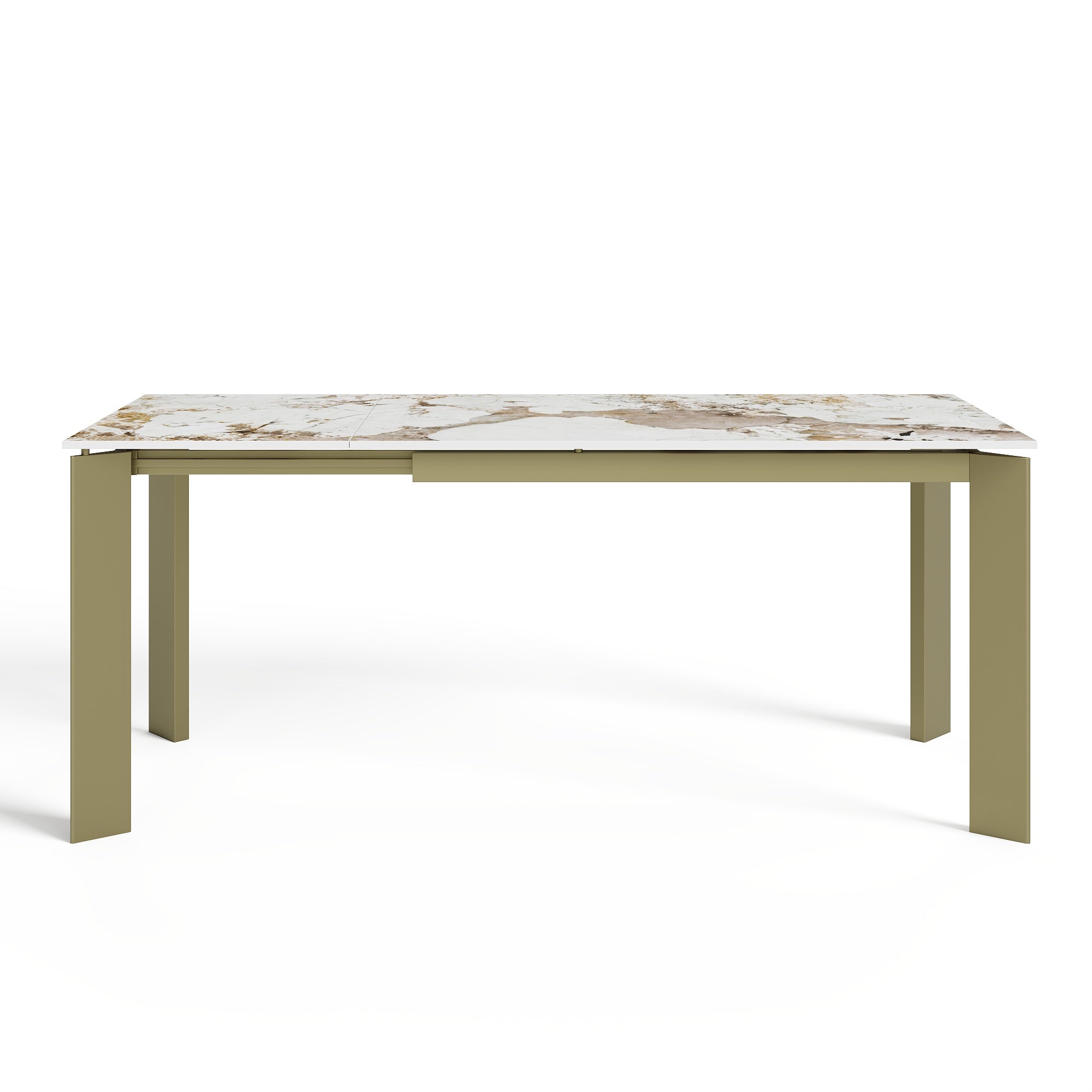 Pandora uitschuifbare eettafel 6-8 personen met gouden poten, 140 cm