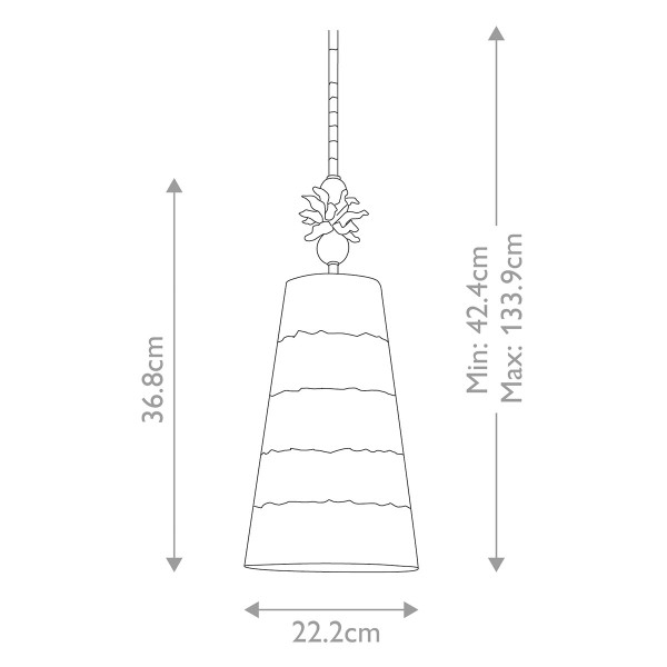 Lampa wisząca brązowo-szara-kremowa Anemome 1xE27x60W Flambeau