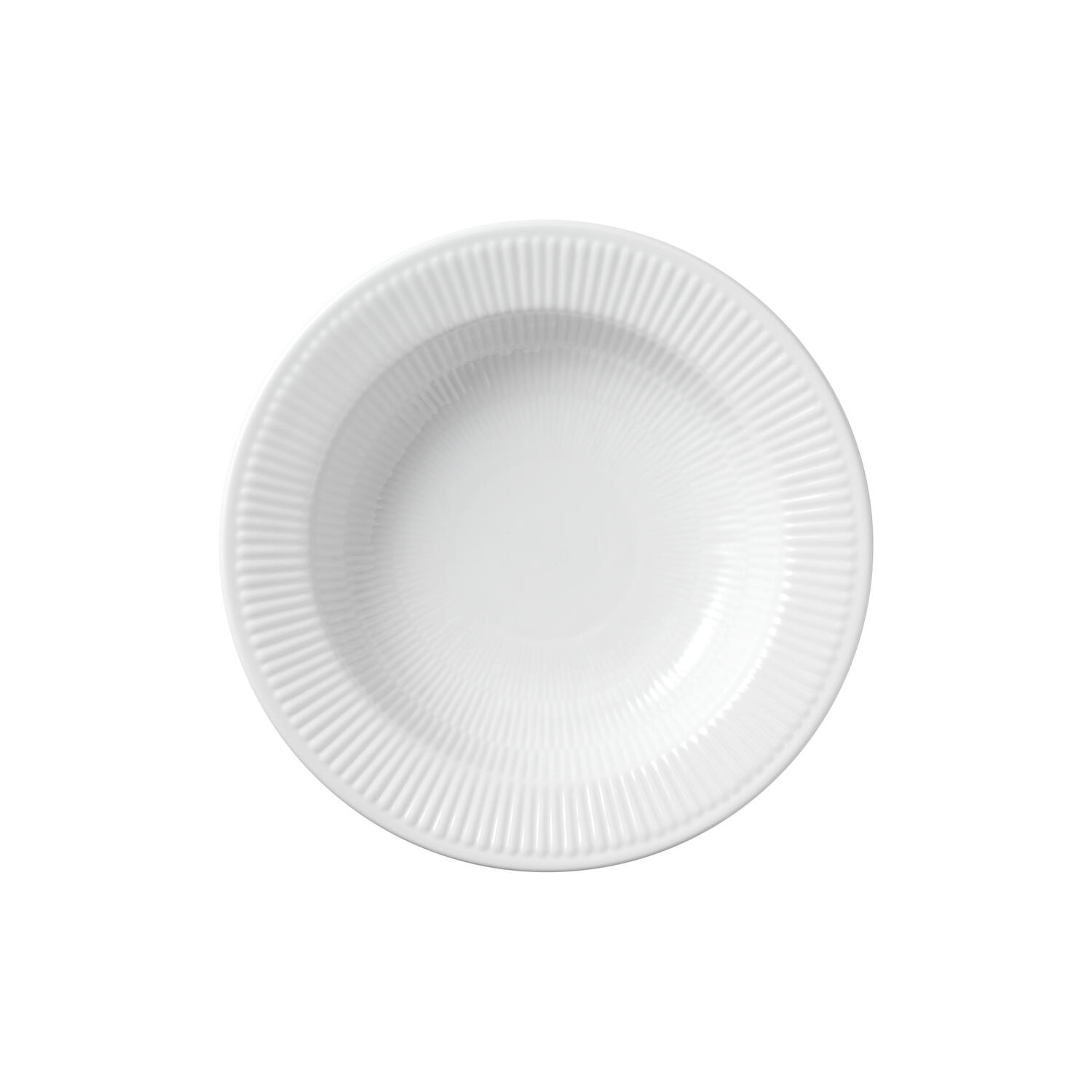 Hvid Riflet dyb tallerken ø 30 cm