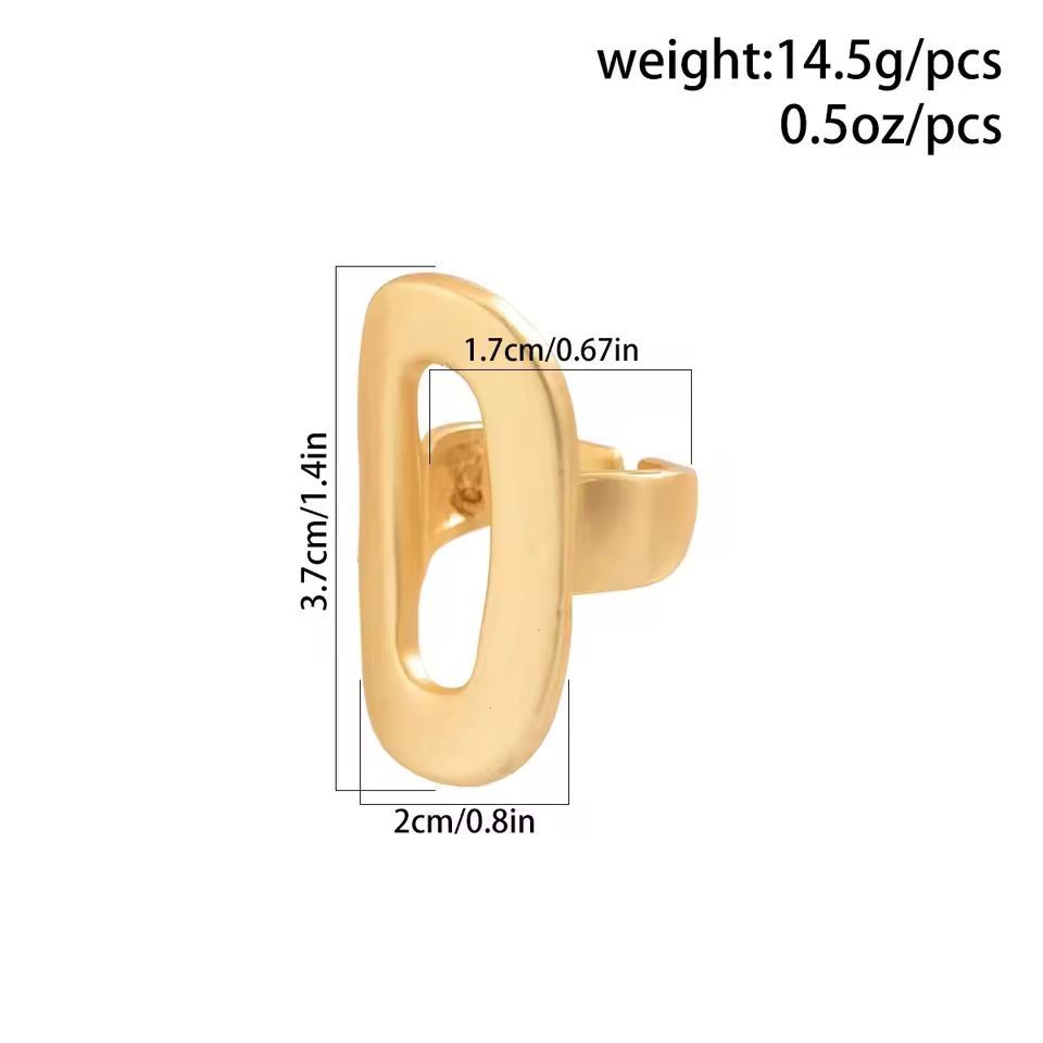 The Colourful Aura Oval Cut-Out Adjustable Statement Ring - Gold or Silver