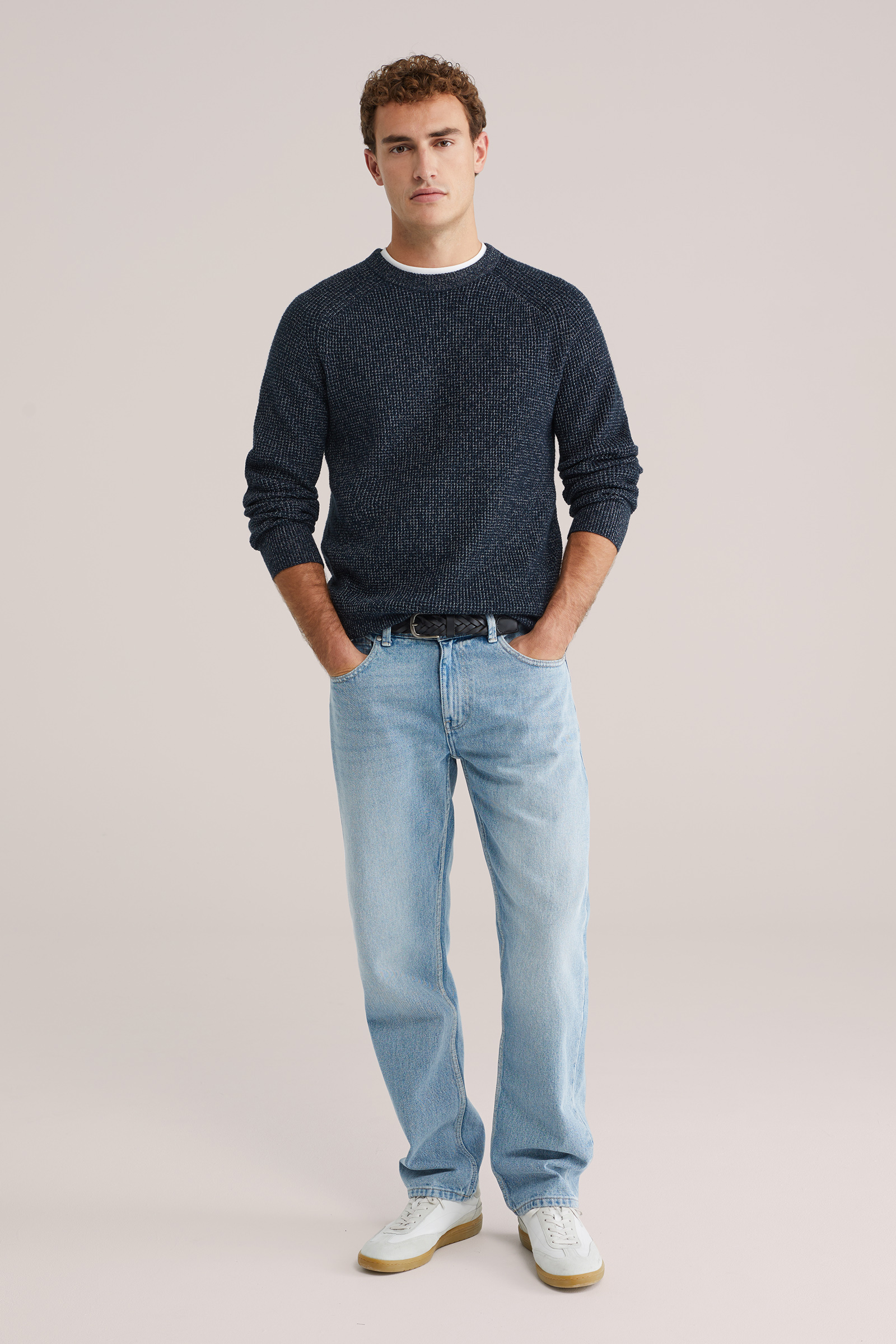 Heren regular fit trui met structuur