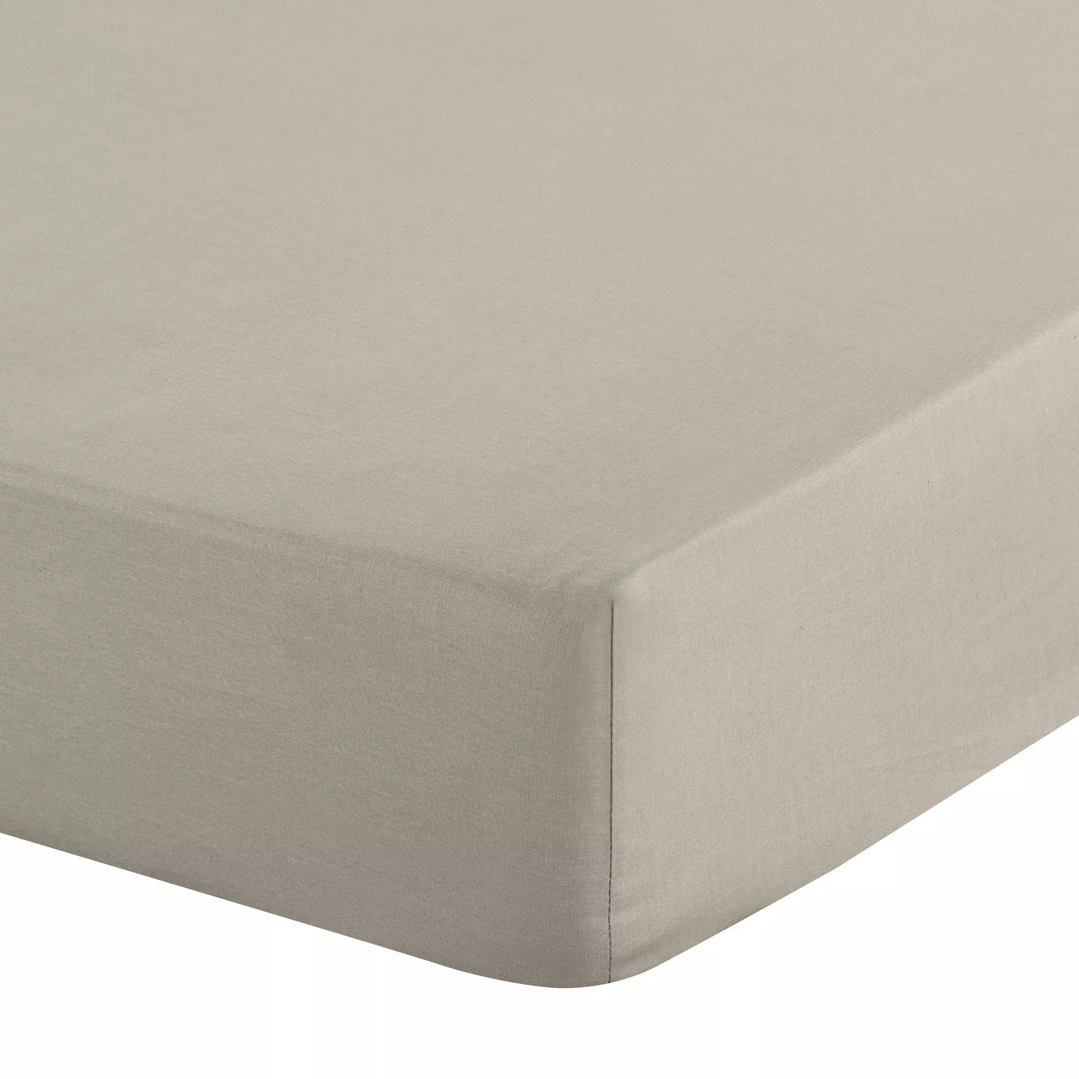 Prześcieradło z gumką 220x200 cm z bawełny kolor beżowy 105 g/m2 BASIC