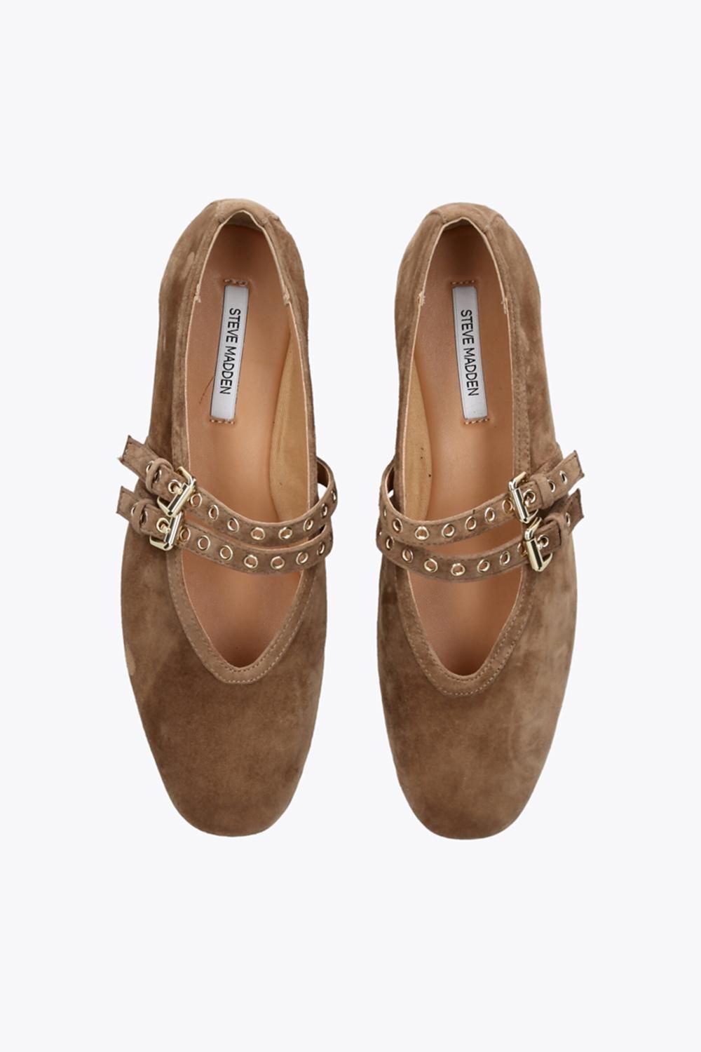 STEVE MADDEN Lydia Brown Suede' Suede Flats