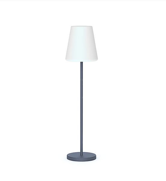 Lampadaire d'extérieur LED solaire et rechargeable RGB Lola slim blanc H.120cm IP65 Newgarden