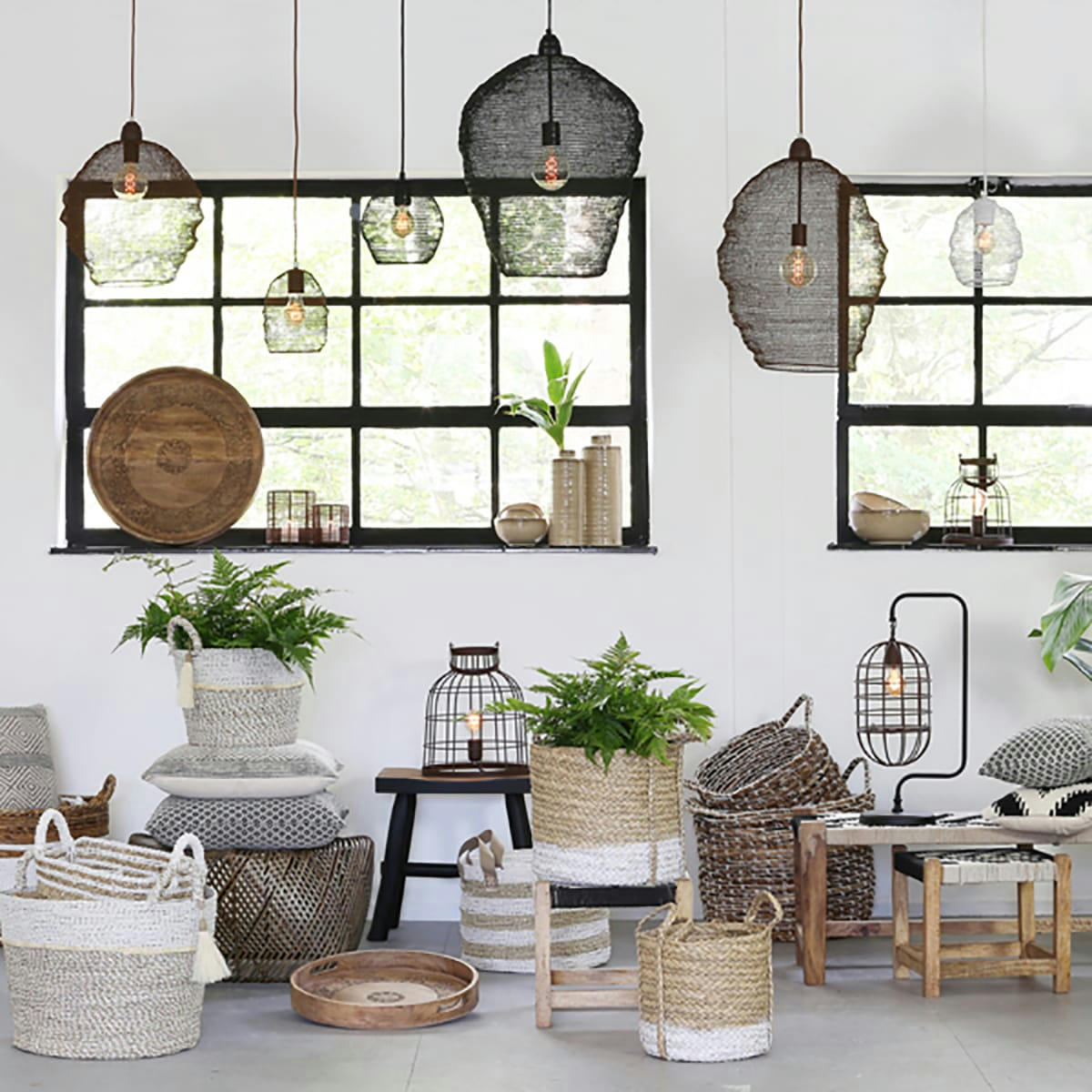 NOLA - Suspension en métal gris