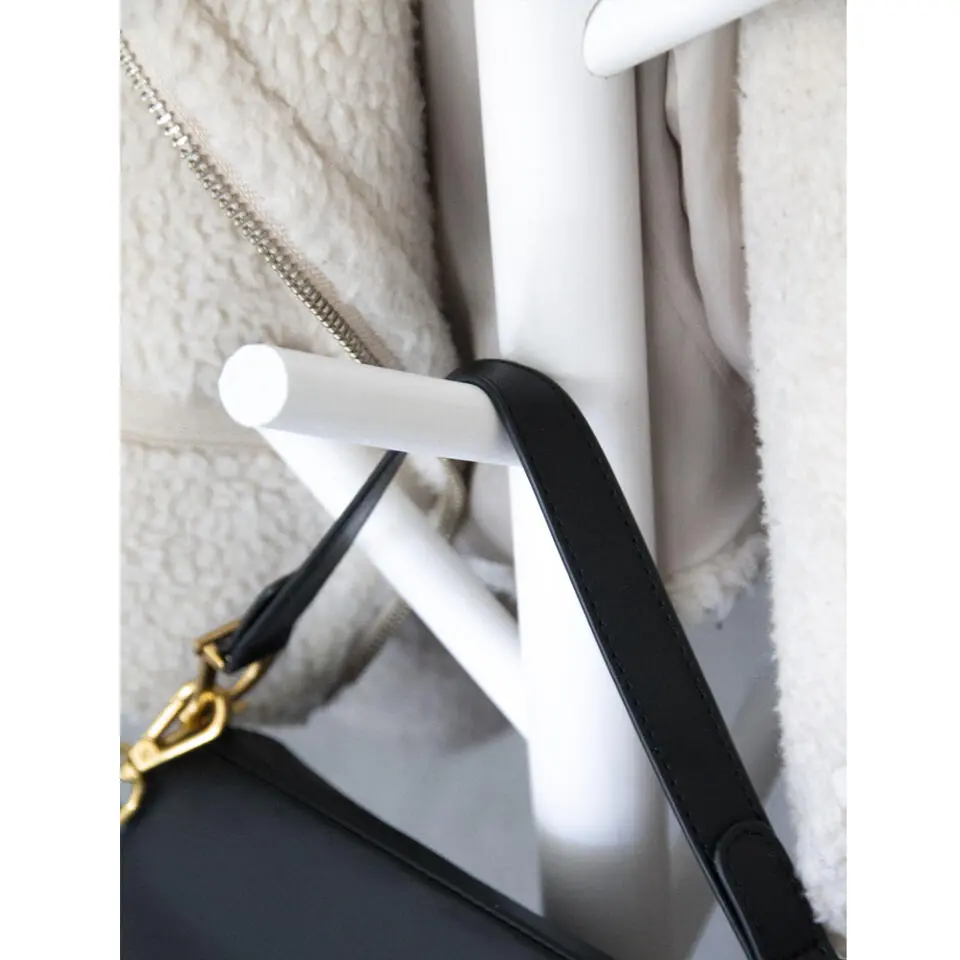 QUVIO Staande kapstok hout Wit