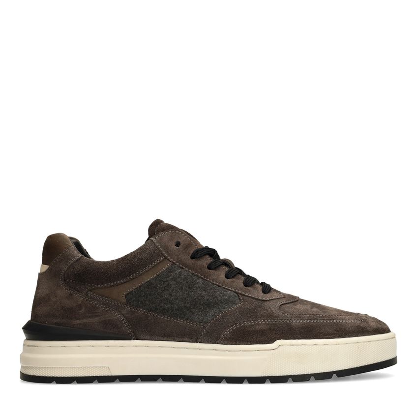 Manfield Grijze suède sneakers