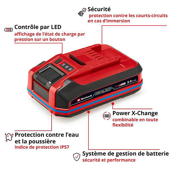 Einhell Batterie étanche 18V 3,0Ah SEALED PXC Plus