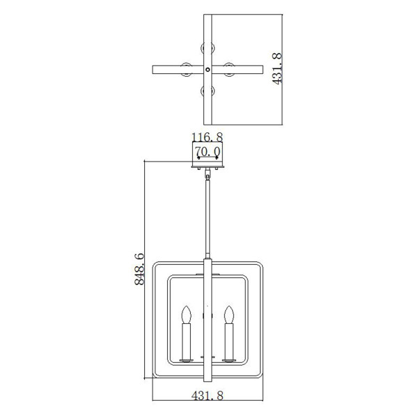 Lampa wisząca brązowa Quentin 4xE14x60W wym: 133,6x43,2x43,2 cm Hinkley