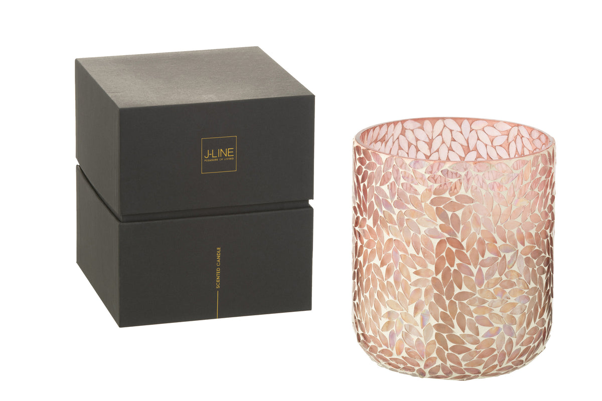 J-Line geurkaars Tender Rose - glas - roze - large - 120U