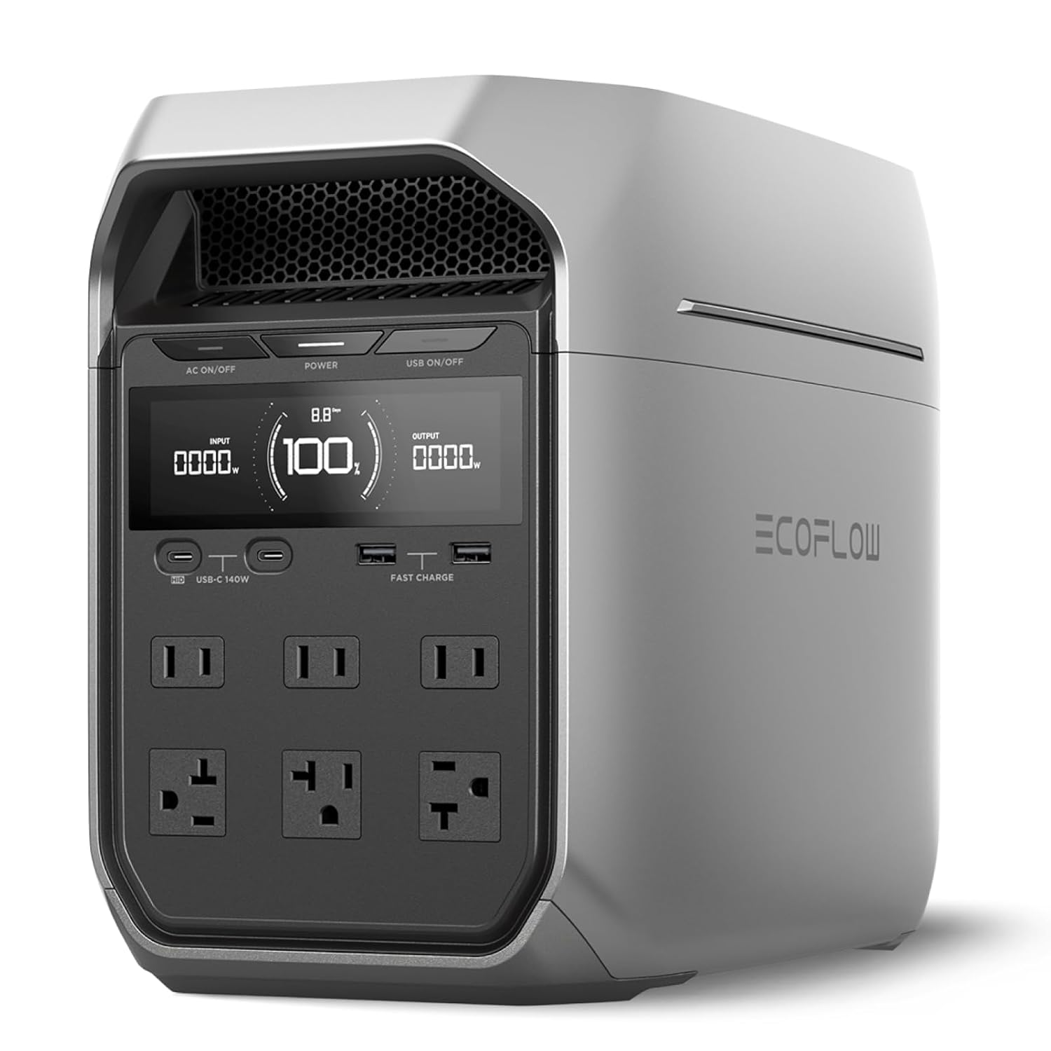 EF ECOFLOW Portable Power Station DELTA 3 Plus  1024Wh LiFePO4 (LFP) Battery  1800W AC/140W USB-C Output  Solar Generator (Solar Panel Optional) for Home Backup  Camping&RV