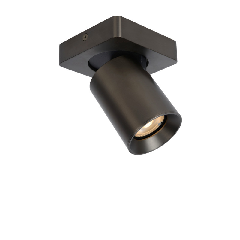 Spot LED Nigel acier noir dimmable GU10 5 W LUCIDE