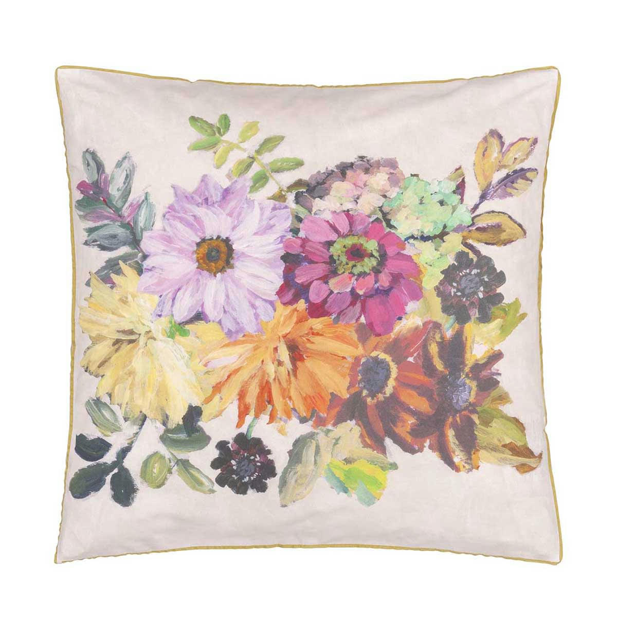 GLYNDE CORAL - Taie d'oreiller imprimée en percale de coton multicolore 65x65