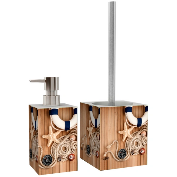 Bad-Accessoire-Set »Maritime«, Beige, Rechteckig