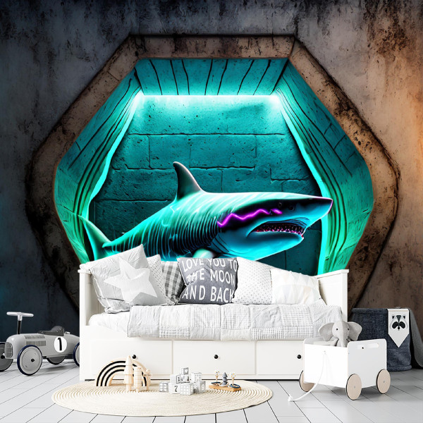 Feeby Fototapeta Zwierzęta Neon Rekin