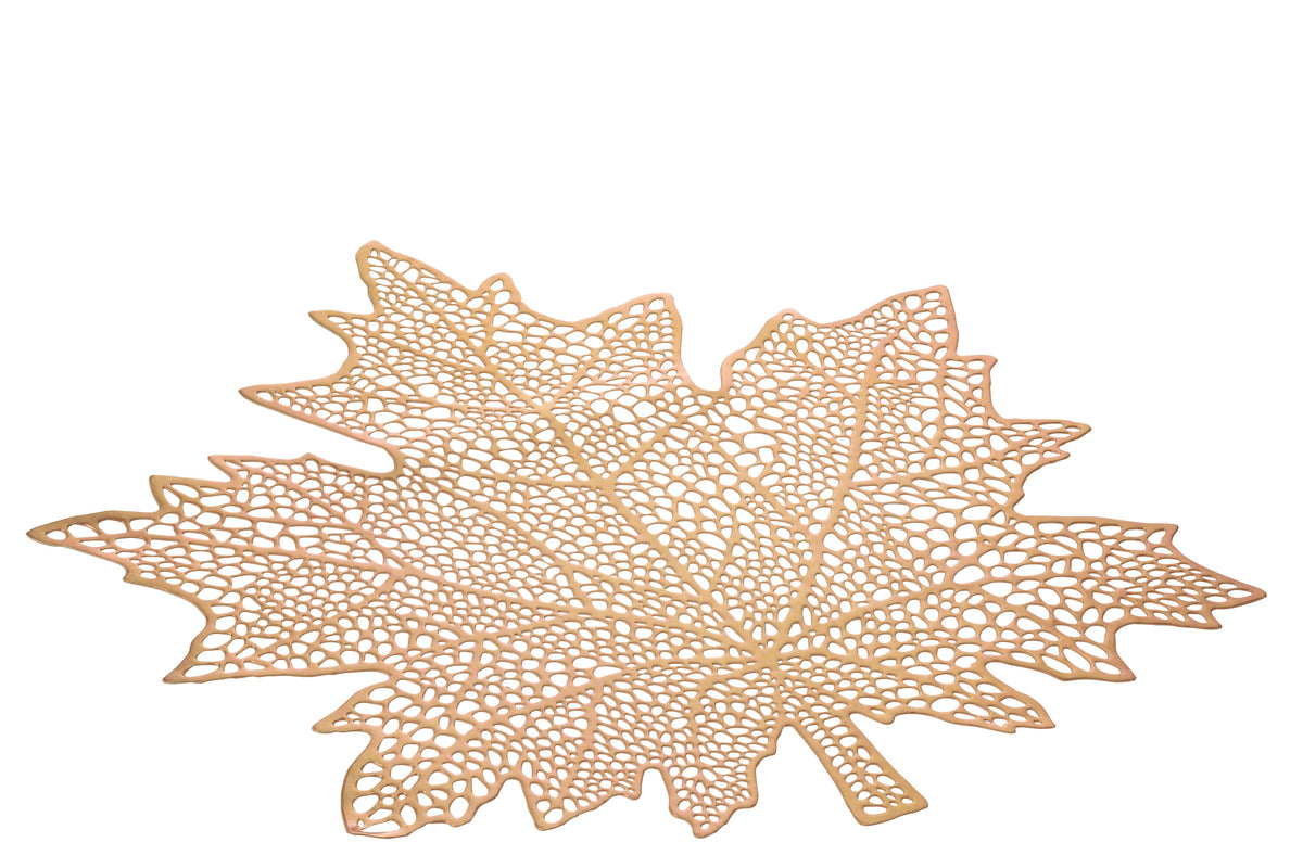 J-Line placemat Blad - kunststof - roze