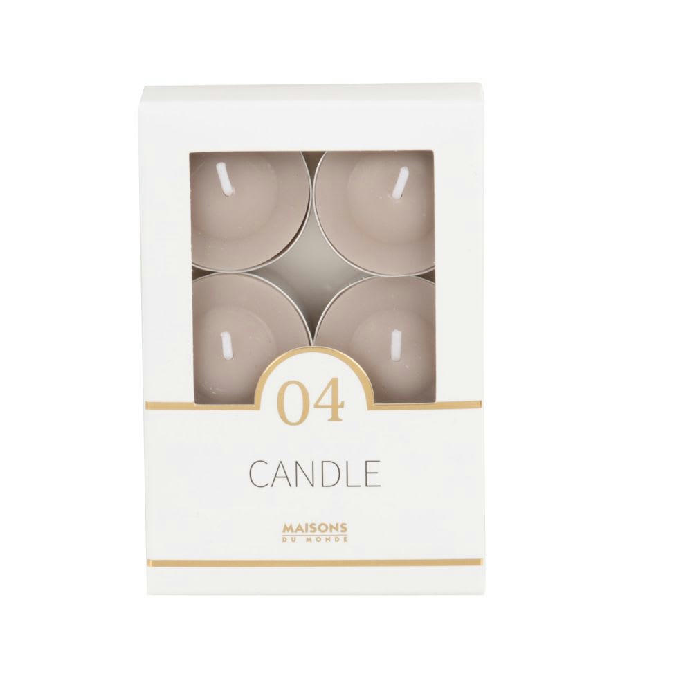 COLORAMA - Bougies chauffe-plat taupe (x6)