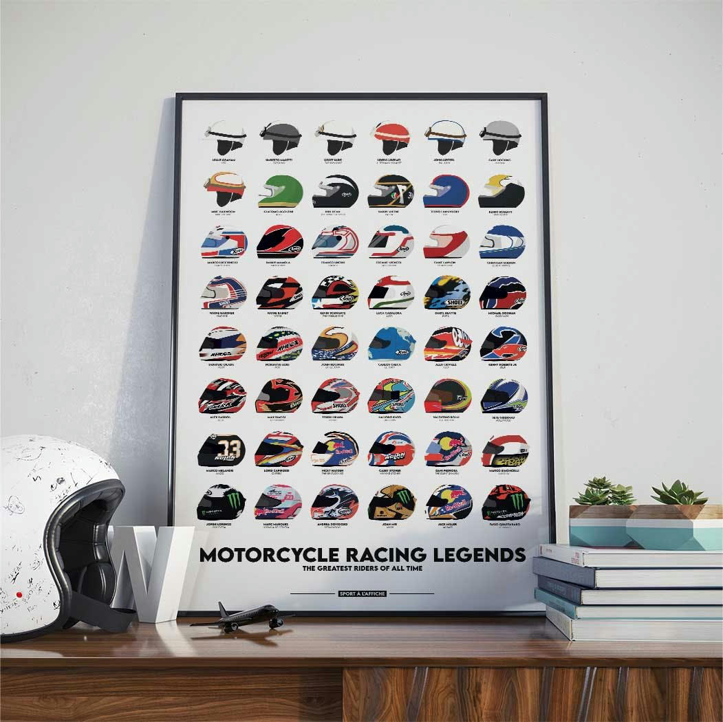 MOTO GP - Affiche MOTO GP -  Les Légendes de la Moto GP 40x60 cm