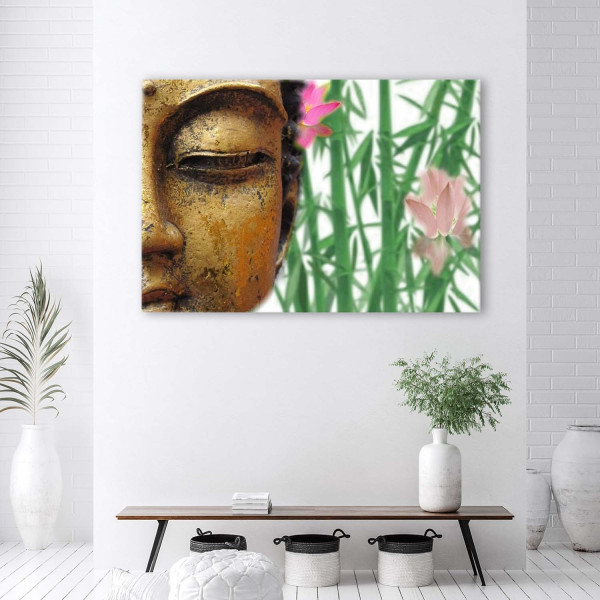 Feeby Obraz na płótnie Budda z bambusami 60x40