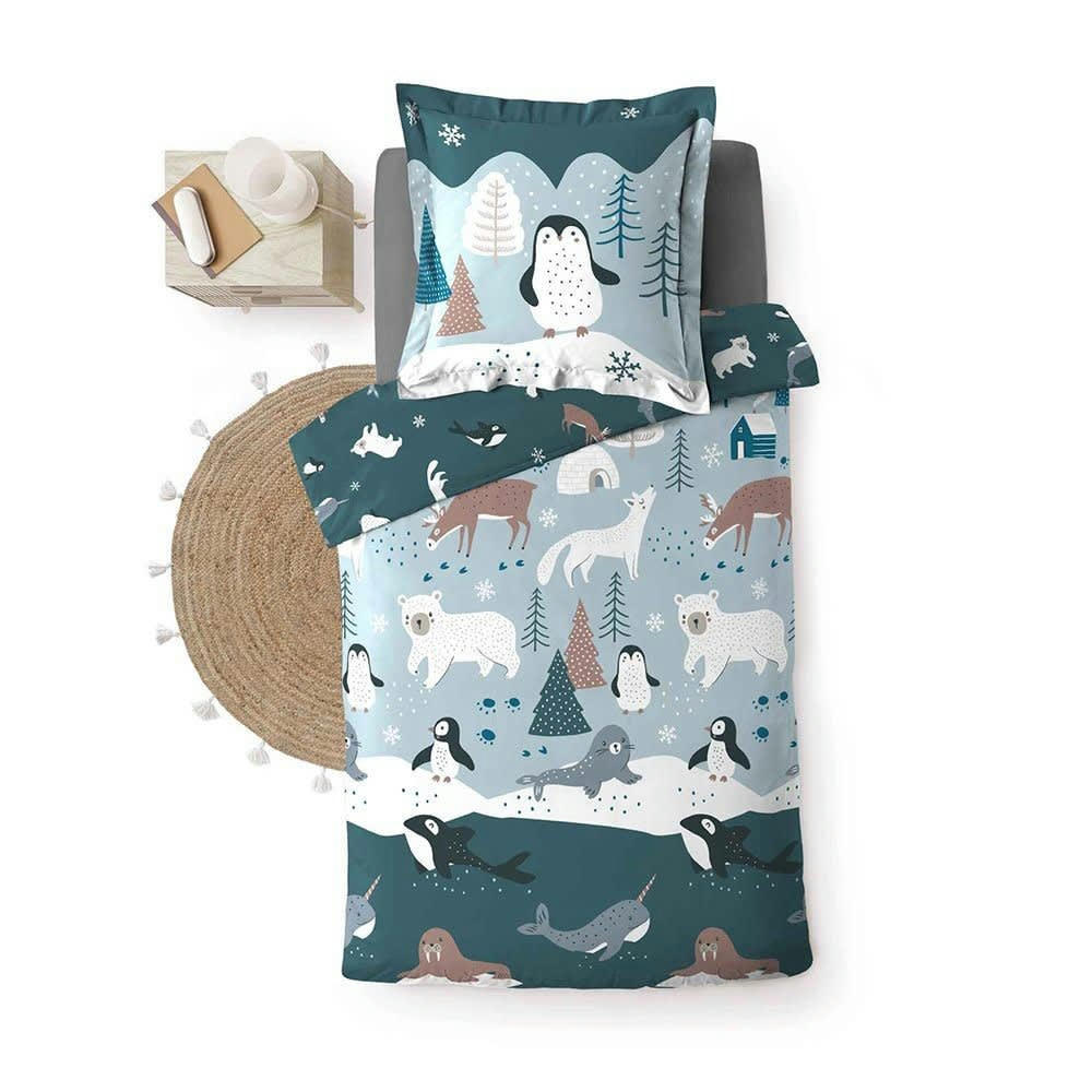 BANQUISE - Housse de couette 140x200 + taie coton