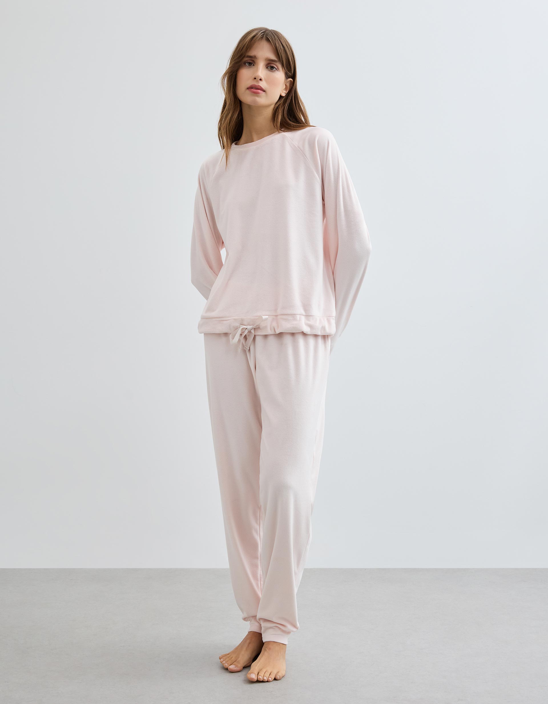 Pijama Veludo, Mulher, Rosa Claro