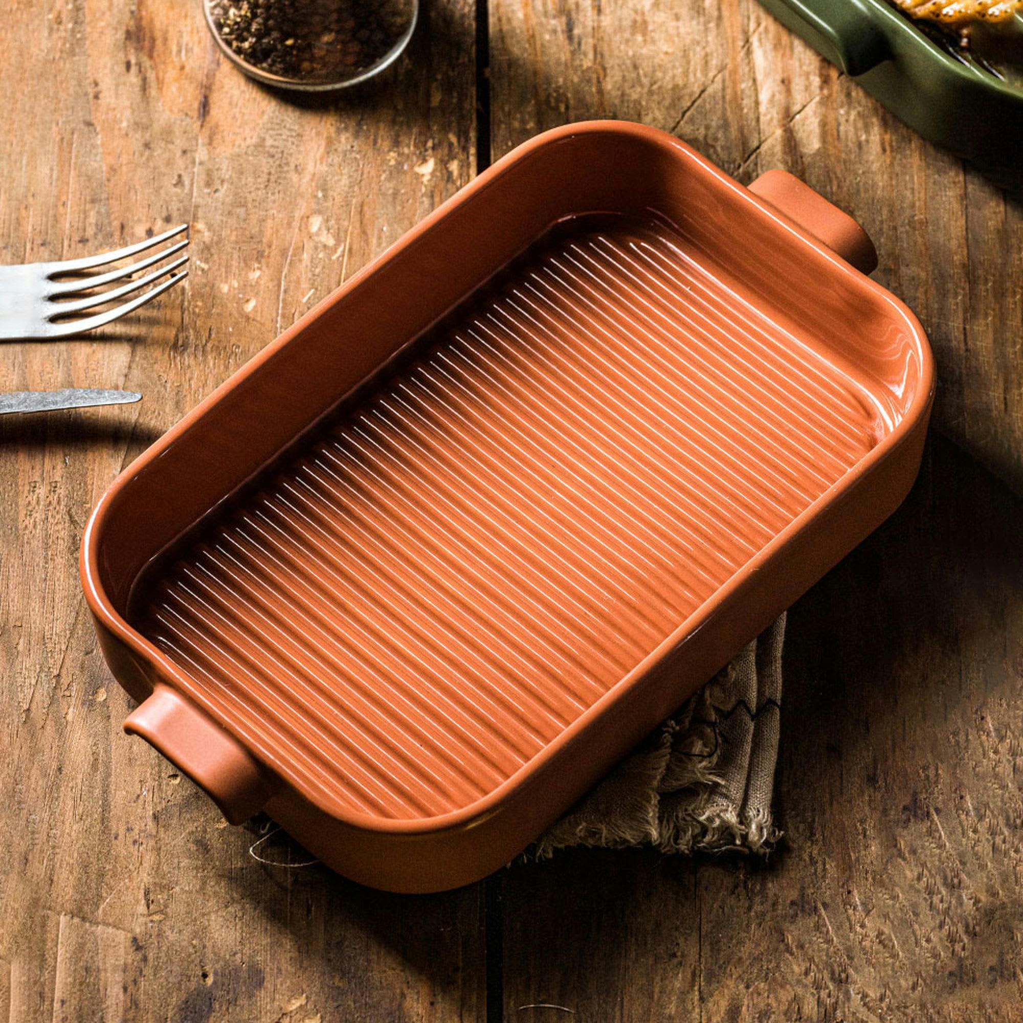OCTAVE - Plat à four grille en grès terracotta