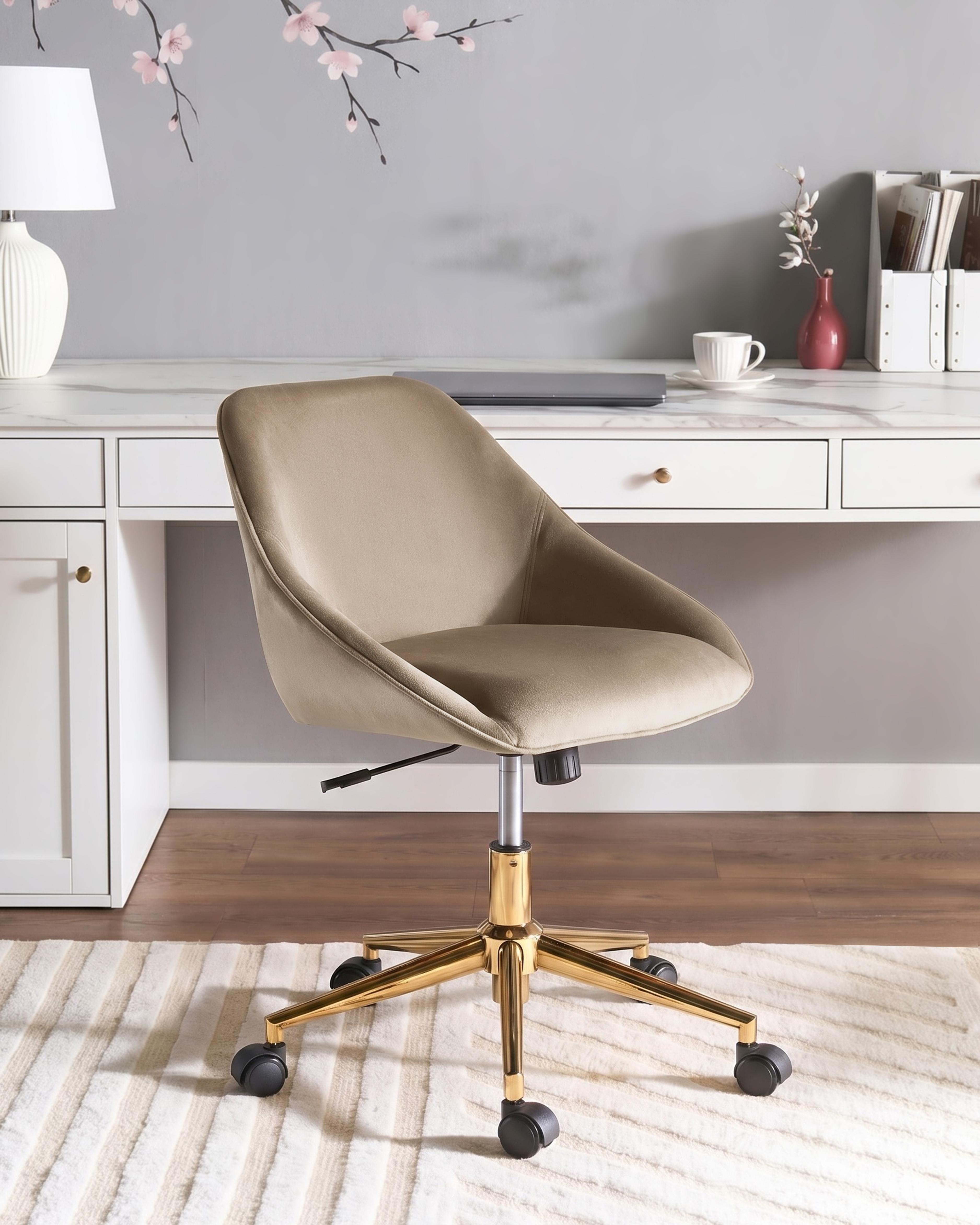 Desk Chair BARDSDALE Velvet Taupe