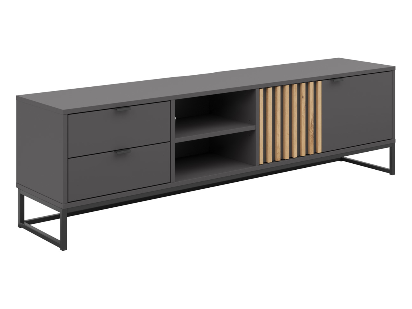 Szafka RTV Phil 176 cm z 2 drzwiami i 2 szufladami dąb artisan/antracyt