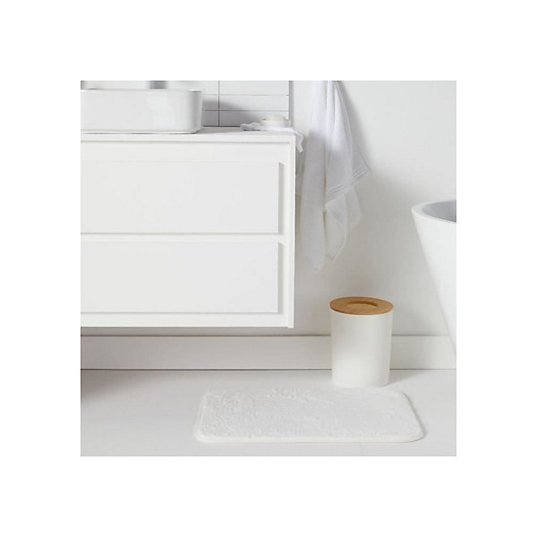 Ensemble accessoires salle de bain TODAY UTILITY 6 pièces blanc plastique bambou