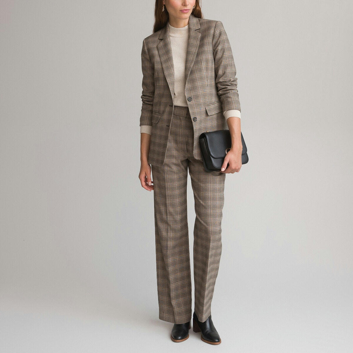 Veste, coupe droite, à carreaux