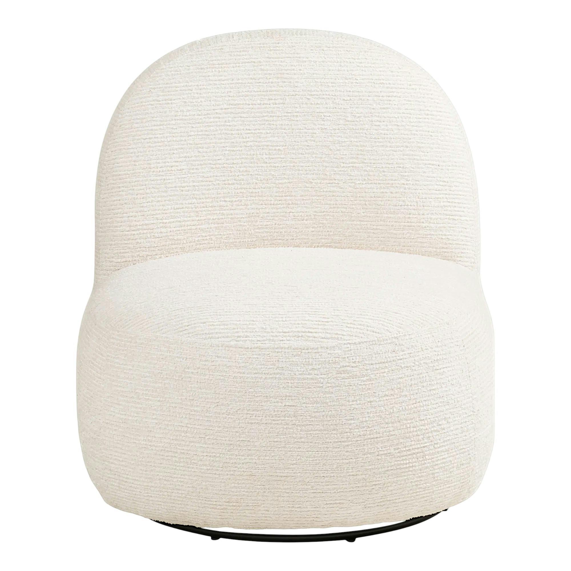 Fauteuil salon blanc pivotant design organique BERLIN