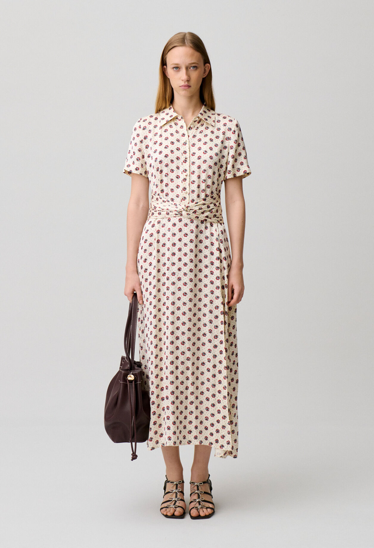 Robe satin imprimé fleuri