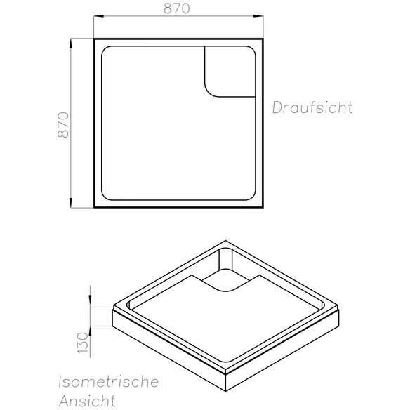 Wannenträger »Maui Q«, BxHxL: 87 x 13 x 87 cm, weiß