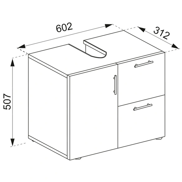 Badezimmer-Unterschrank »Flandu«, BxHxT: 61 x 51 x 32 cm