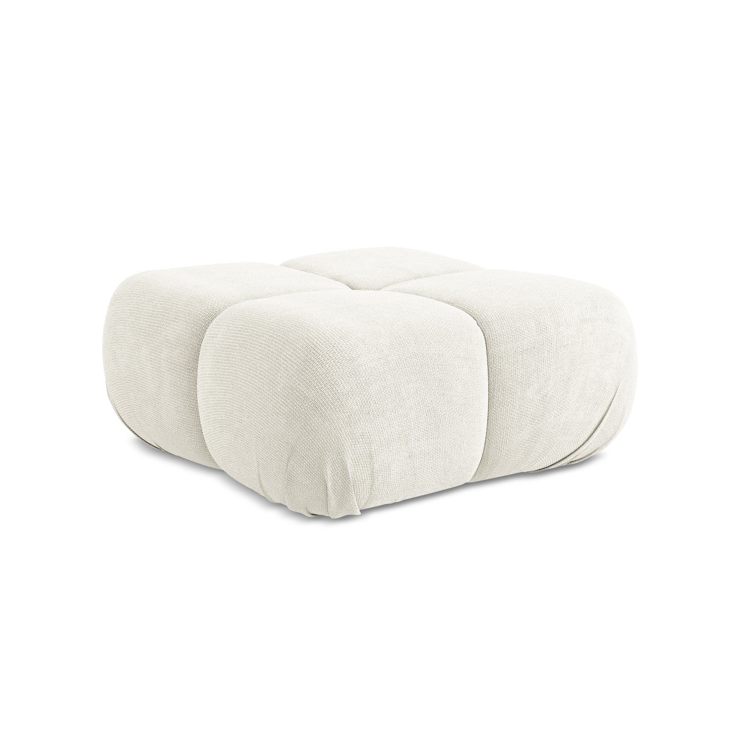 LaMiaSofa Poef Sanremo - chenille stof - wit - 95x95x41