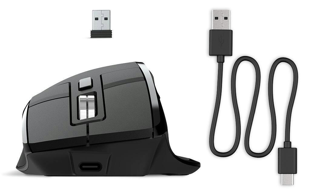 JLab Epic Multi-Device Full-Size Wireless Mouse, Black