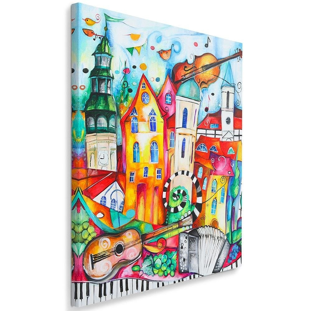 Feeby Obraz na płótnie Kolorowe muzyczne miasteczko 40x60