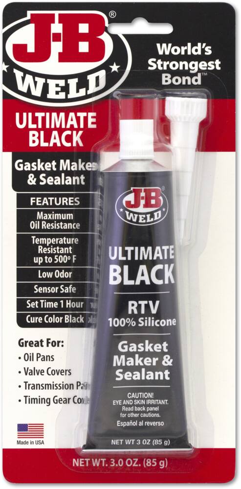 J-B Weld 32329 Ultimate Black Gasket Maker & Sealant, 3-oz