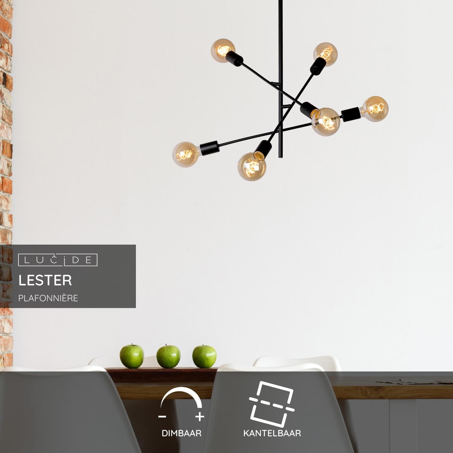 Lucide LESTER Plafonnière - Zwart