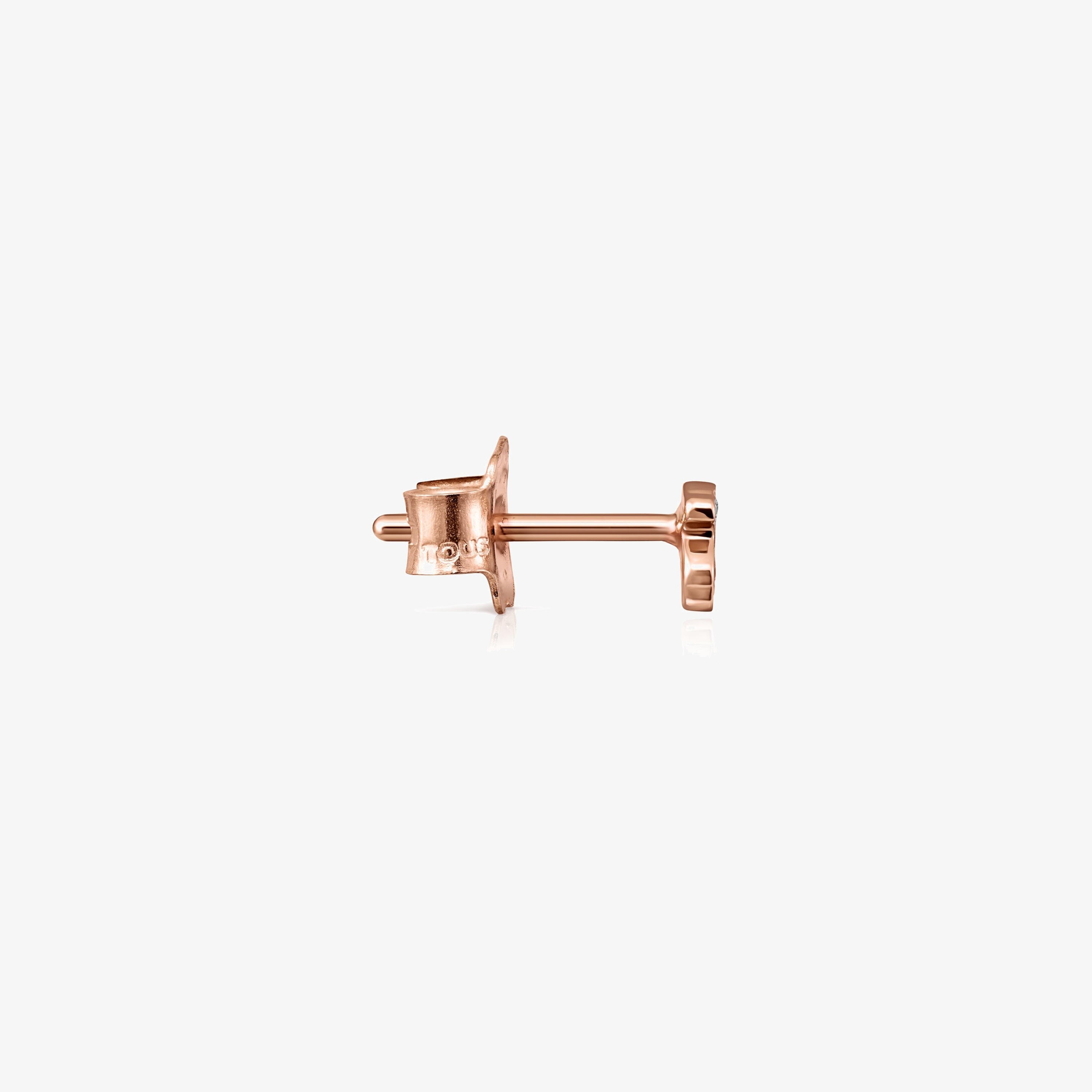 Pendiente oso de oro rosa con diamantes Les Classiques