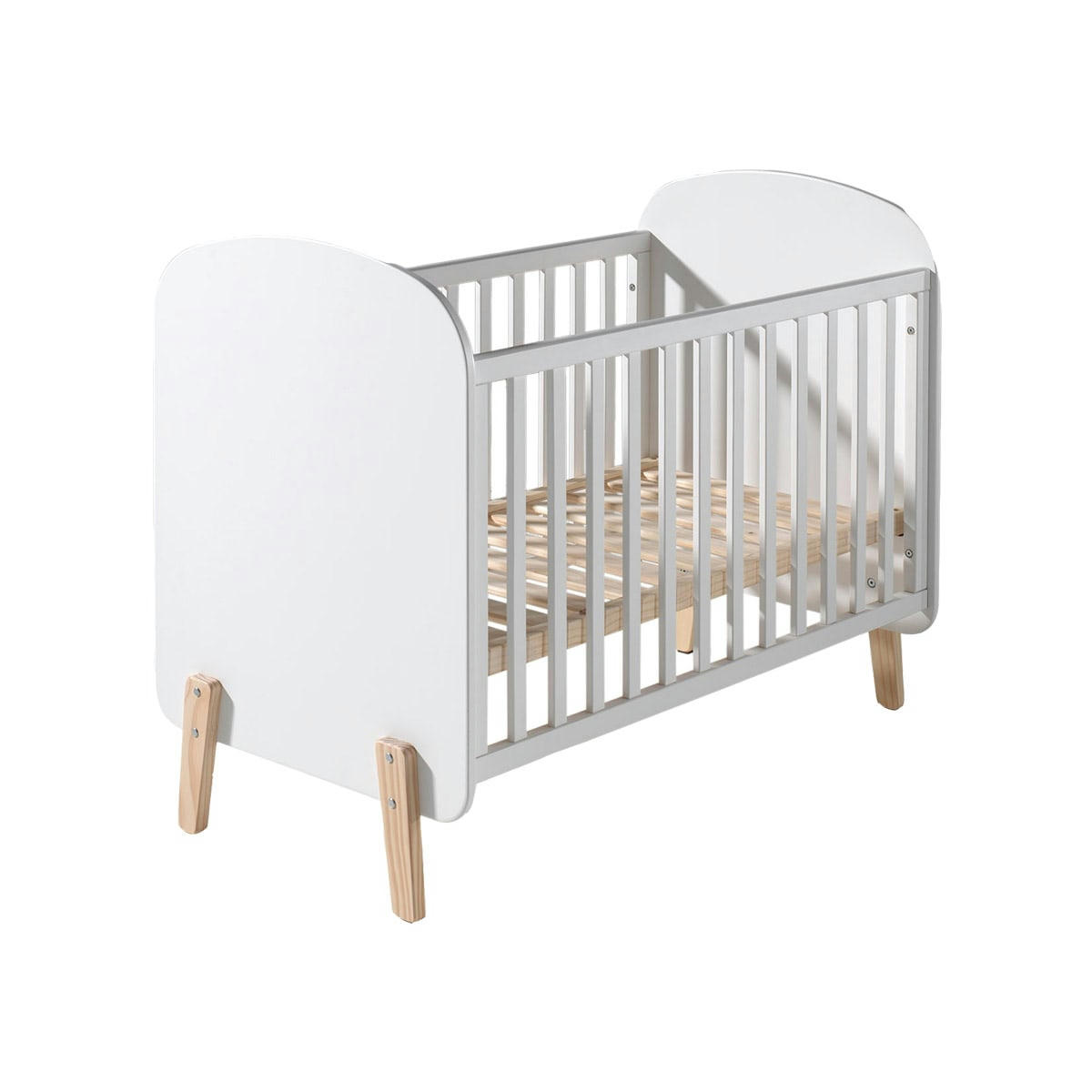 KIDDY - Lit bébé 60x120 sommier inclus blanc